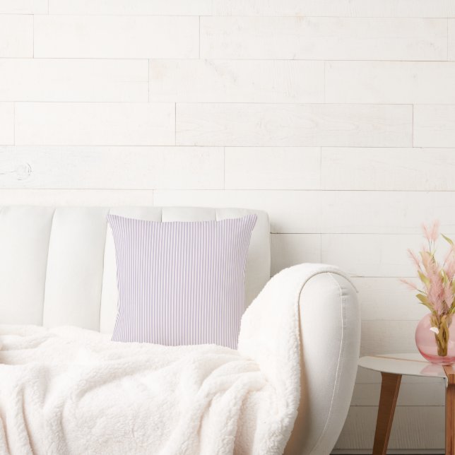 Pretty Lavender White Stripes   Cushion (Couch)