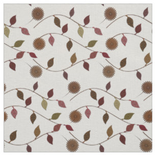 Pretty Leaf Flowers Floral Pattern Fabric