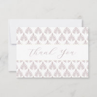 Pretty Leaf Pattern Flat Thank You Card