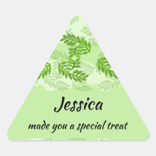 Pretty Leaves Homemade Cooking Gifting  Triangle Sticker