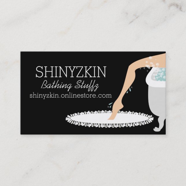 Pretty leg homemade soap bathtub bath beauty business card (Front)