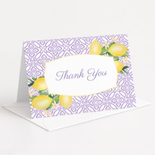 Pretty Lemons Lilac Purple Baby Shower Photo Thank You Card