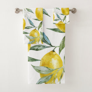 Pretty Lemons Tree Summer Bath Towel Set