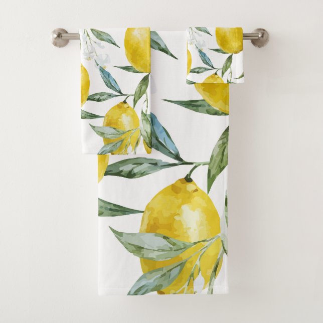 Pretty Lemons Tree Summer Bath Towel Set (Insitu)