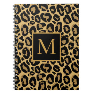 Pretty Leopard Monogram Name   Notebook