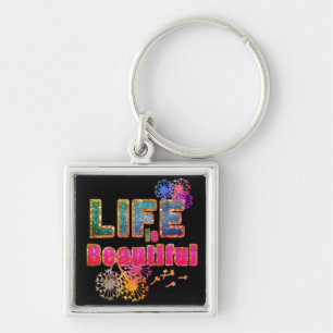 Pretty Life Beautiful Firework Bright Flower Key Ring