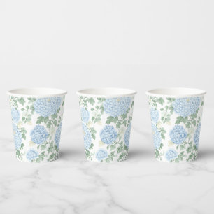 Pretty Light Blue Floral Wedding Paper Cups