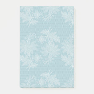 Pretty Light Blue White Floral Faux Lace   Post-it Notes
