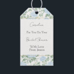 Pretty Light Blue White Flowers Bridal Shower Gift Tags<br><div class="desc">Pretty Light Blue White Flowers Bridal Shower</div>