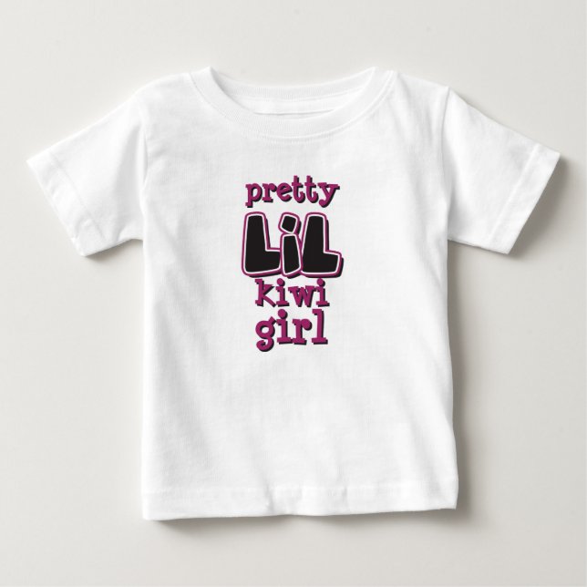 Pretty LIL Kiwi Girl Baby T-Shirt (Front)