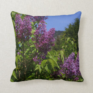 Pretty Lilac Flowers Nature Scene Cushion
