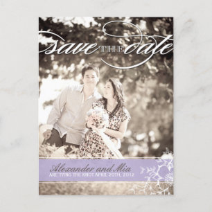 Pretty Lilac Photo Save the Date Announcement Postcard