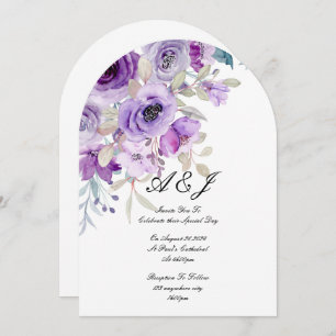 pretty lilac purple wedding invitation