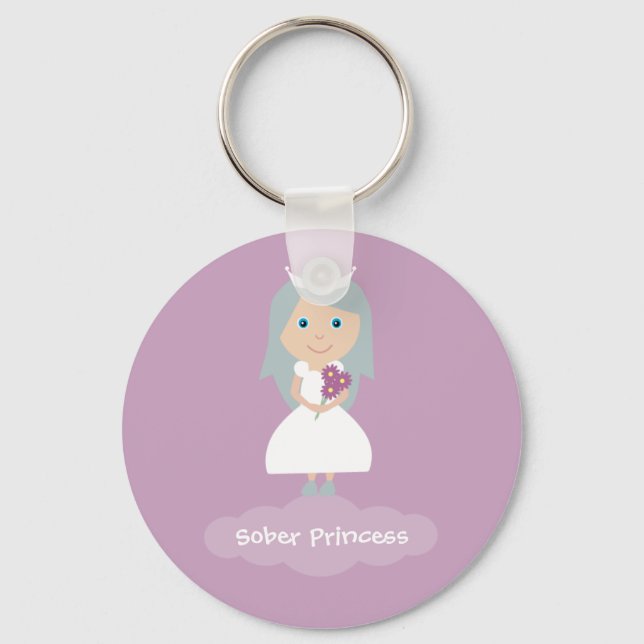 Pretty lilac Sober Princess keychain (Front)