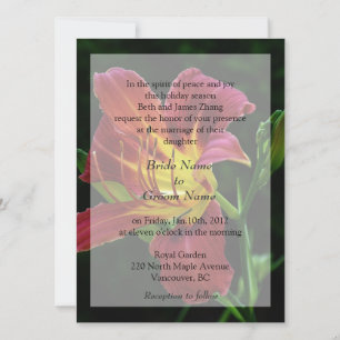 Pretty lily flower wedding invitations