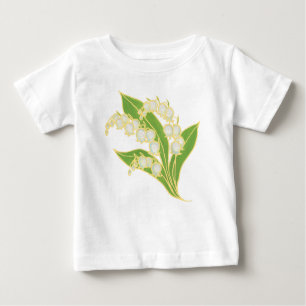 Pretty Lily-of-the-Valley Floral Motif Baby T-Shirt