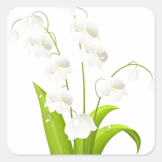Pretty Lily of the Valley Square Sticker