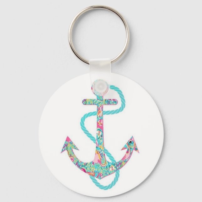 Pretty Little Boho Anchor Key Ring (Front)