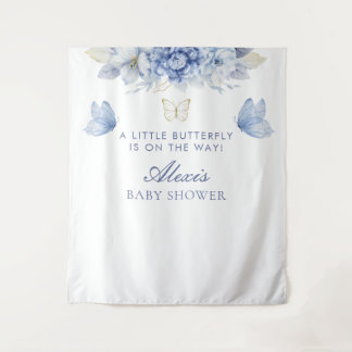 Pretty Little Butterfly Boy Baby Shower Tapestry