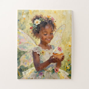 Pretty Little Fairy Girl holding a Cupcake Jigsaw Puzzle