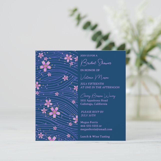 Pretty Little Flowers Bridal Shower Invitation (Standing Front)