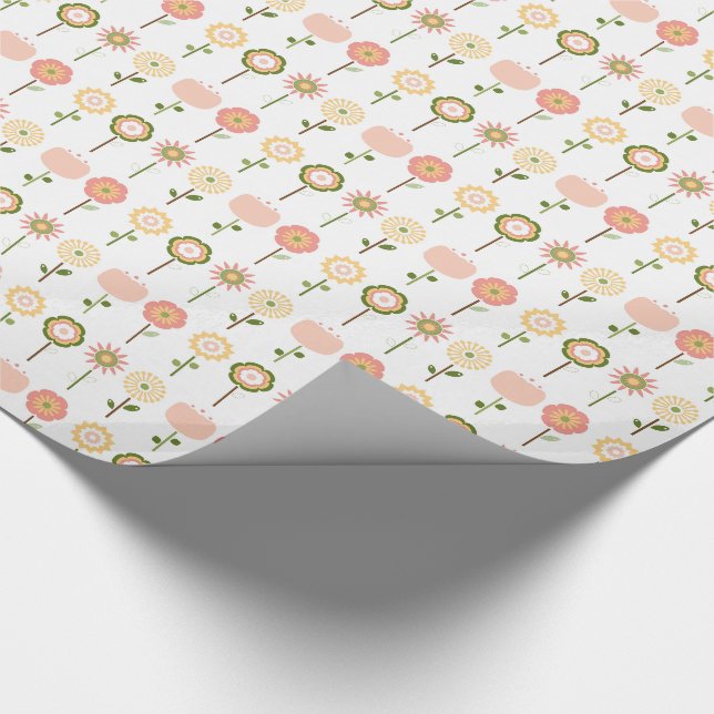 Pretty Little Flowers in a Row Wrapping Paper (Corner)