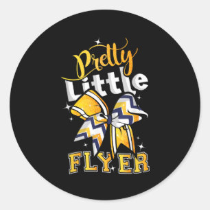 Pretty Little Flyer Cheer Cheerleading Team  Classic Round Sticker