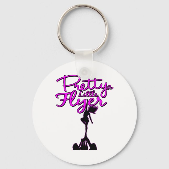 Pretty Little Flyer Cheerleading Squad Funny Pun  Key Ring (Front)
