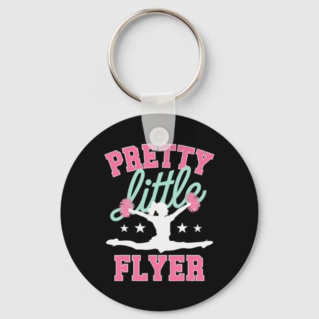 Pretty Little Flyer Funny Cheer Coach Cheerleading Key Ring (Front)