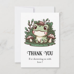 Pretty Little Frog Baby Shower Thank You Card