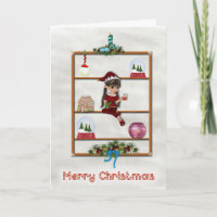 Pretty Little Girl Elf on a Curio Shelf