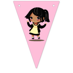 Pretty Little Girl Pink and Yellow Birthday Bunting