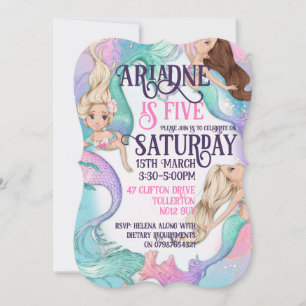Pretty Little Mermaids Invitations