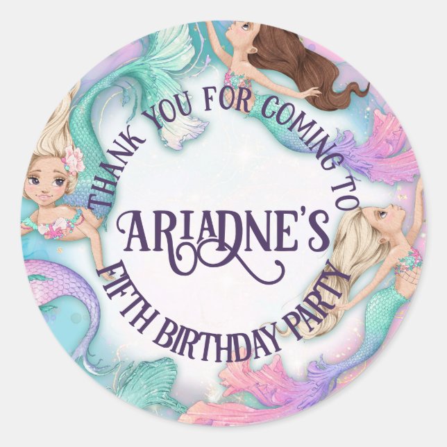 Pretty Little Mermaids Stickers  (Front)