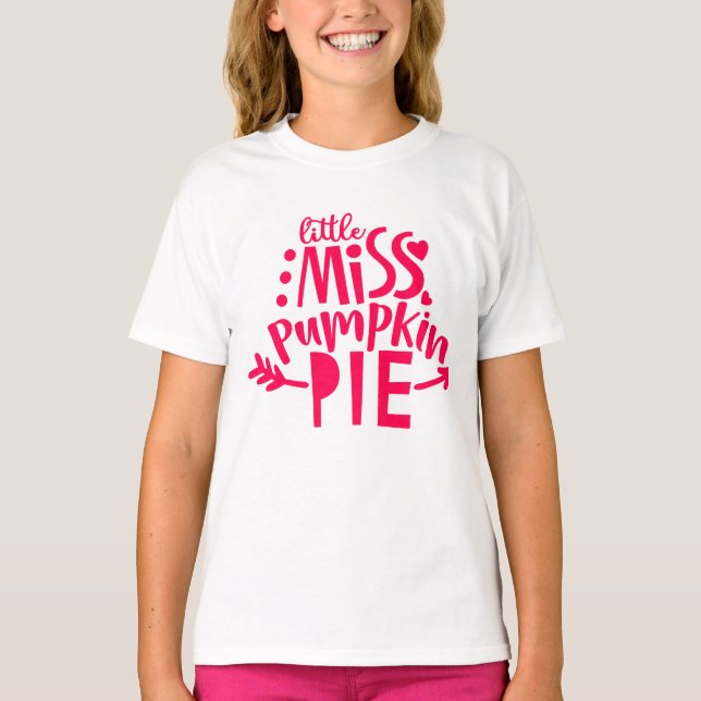 Pretty Little Miss Pumpkin Pie Kid's T-Shirt (Front)