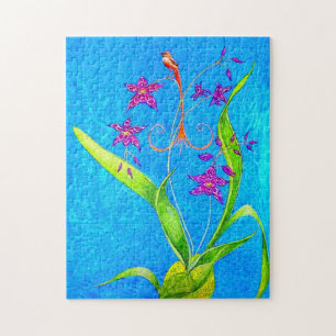 Pretty Little Orchid Bird  Jigsaw Puzzle