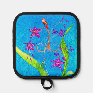 Pretty Little Orchid Bird Pot Holder
