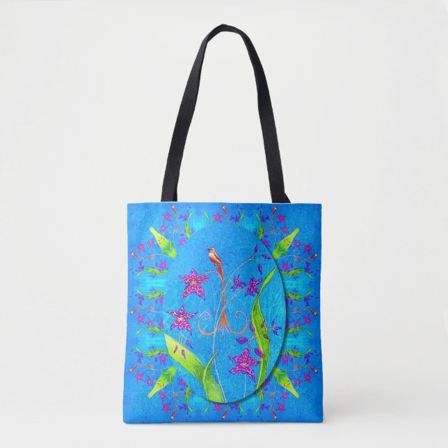 Pretty Little Orchid Bird  Tote Bag (Front)