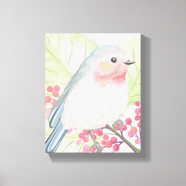 Pretty Little Pastel Bird Canvas Print (Front)
