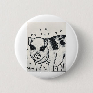 Pretty Little Piggy 6 Cm Round Badge