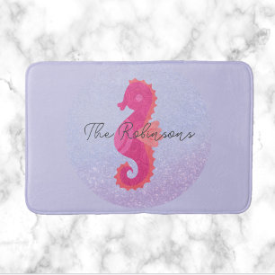 Pretty Little Pink Seahorse Bath Mat