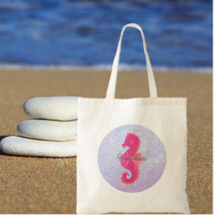 Pretty Little Pink Seahorse Tote Bag