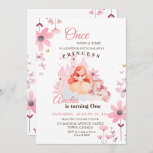 Pretty Little Princess Flower Birthday Invitation