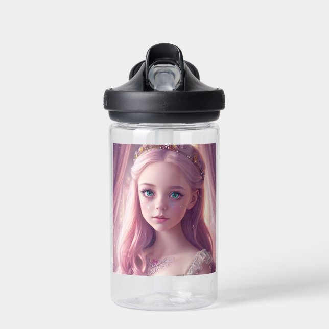 Pretty Little Princess Personalised  Water Bottle (Front)