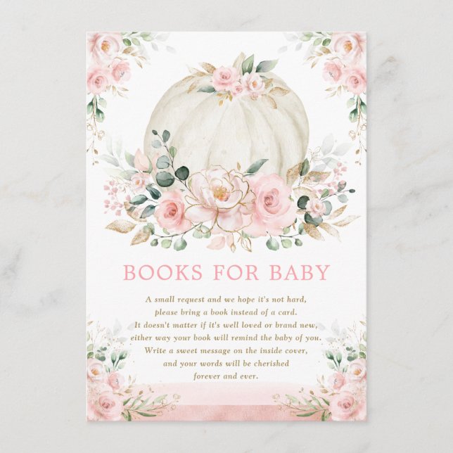 Pretty Little Pumpkin Rose Gold Books for Baby Enclosure Card (Front)
