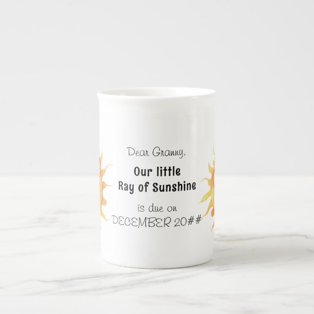 Pretty Little Ray Sunshine Sun Cute Personalised Bone China Mug (Front)