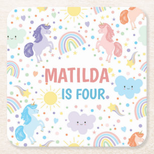 Pretty Little Unicorns Paper Coasters