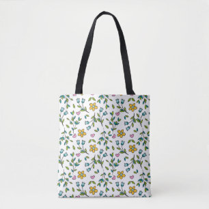 Pretty Little Wildflower Meadow Floral Tote Bag