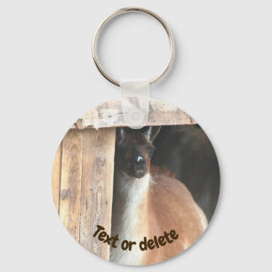 Pretty Llama Farm Animal Personalized Key Ring