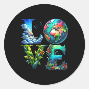 Pretty Love Earth Day Every Day Earth Day  Classic Round Sticker